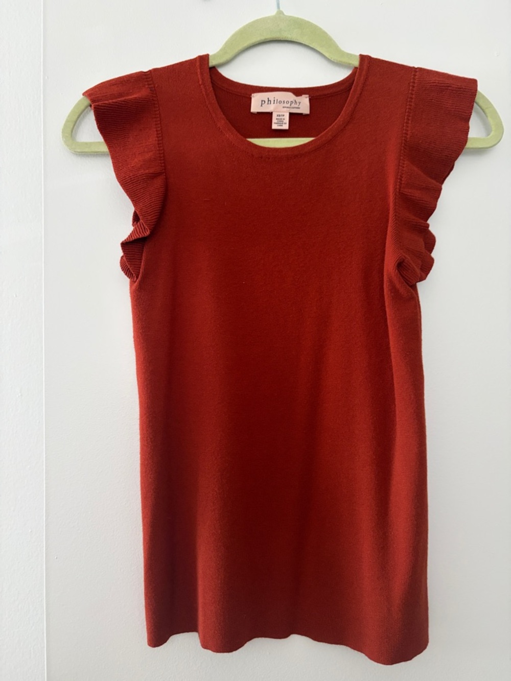 Philosophy Ruffle Sleeve Knit Dress - Teracotta
